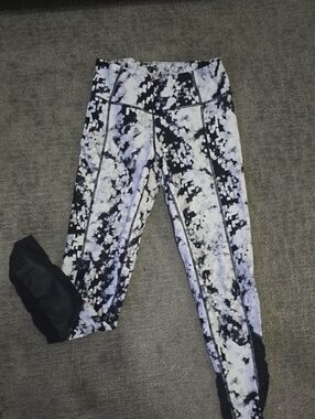 CALVIN KLEIN performance Quick Dry Black & Gray Tie-Dye Leggings Size S